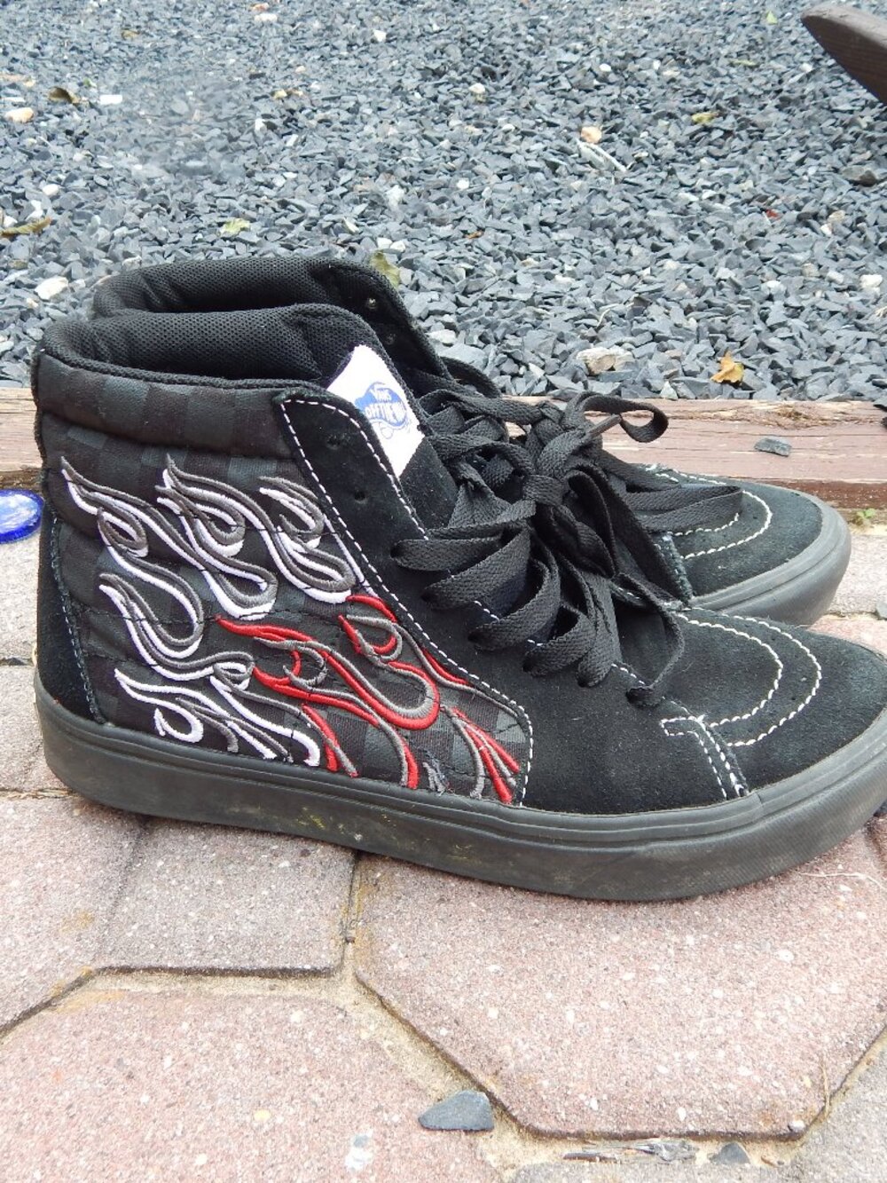 Vans SK8 SKate Hi Flame Sneakers Size Mens 7 Womens 8.5
